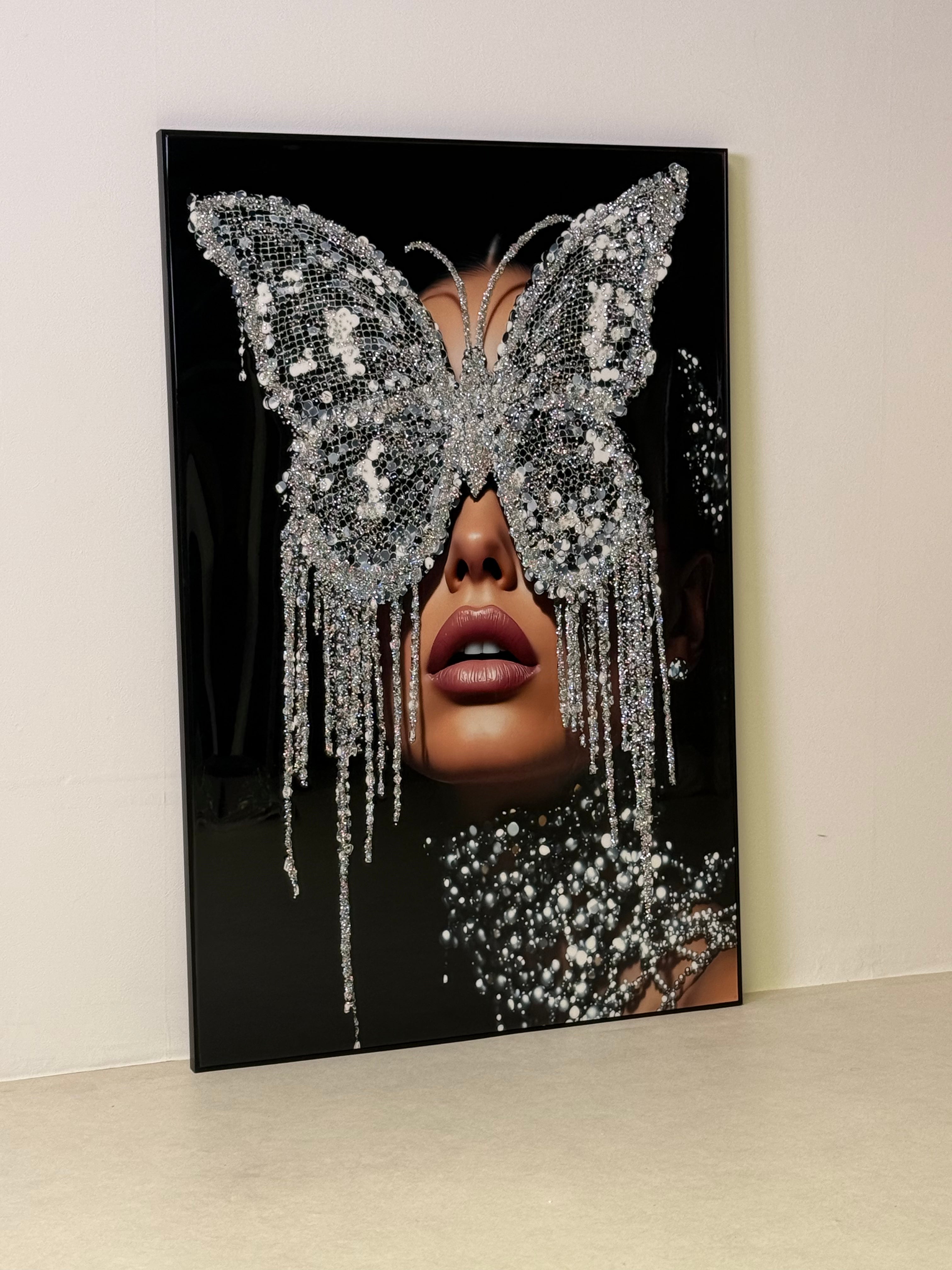 3D Diamond Butterfly Handmade Wall Art – 120x80 cm