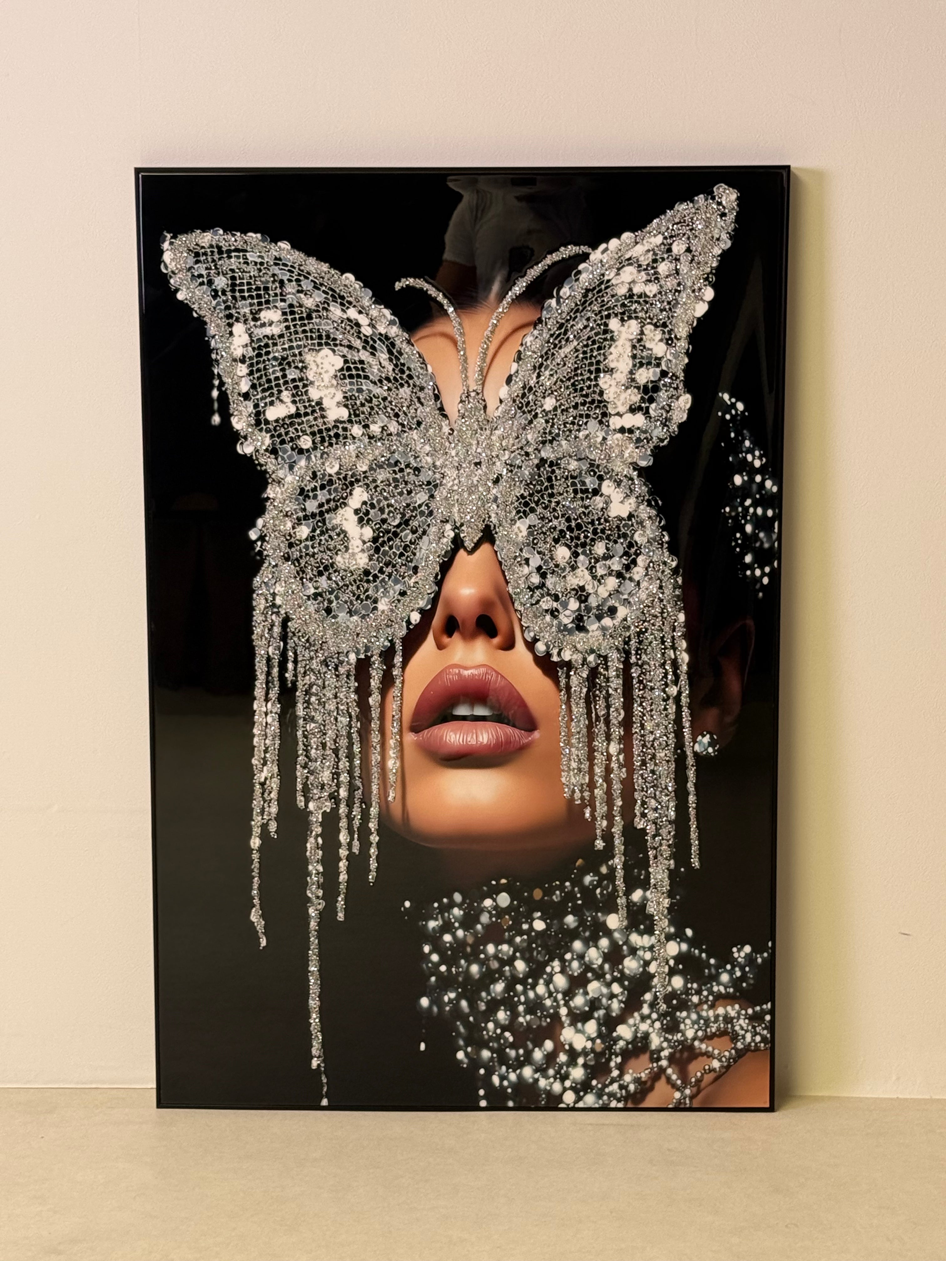3D Diamond Butterfly Handmade Wall Art – 120x80 cm