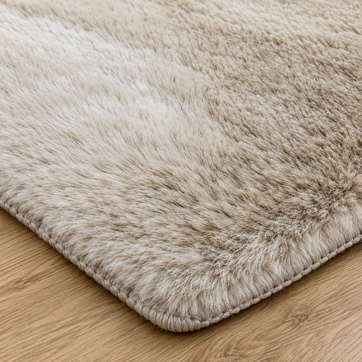 Luxury Fluffy Beige Area Rug 2×3M – Soft Plush Modern Carpet
