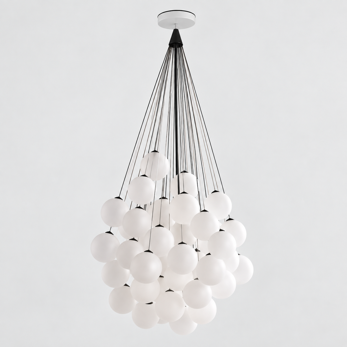 Modern 72-Globe LED Glass Cluster Pendant Light – Adjustable Hanging Chandelier