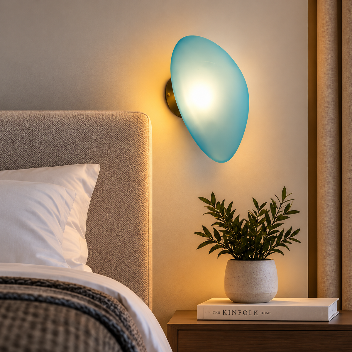 Modern Aqua Frosted Glass Wall Light – Indoor Decorative Wall Lamp