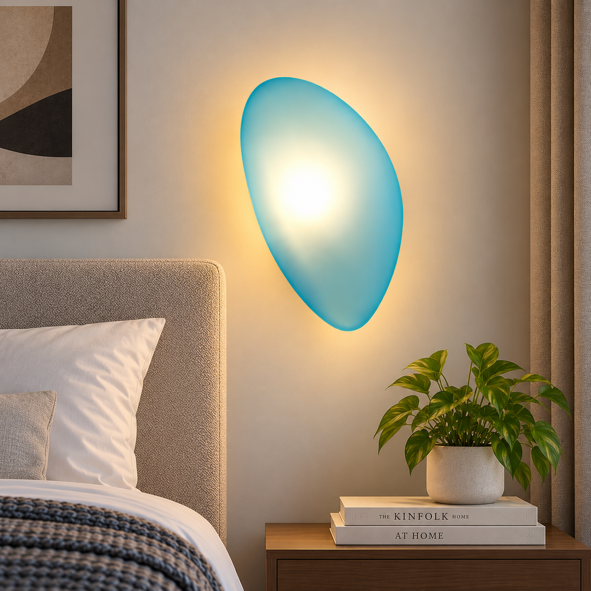 Modern Aqua Frosted Glass Wall Light – Indoor Decorative Wall Lamp