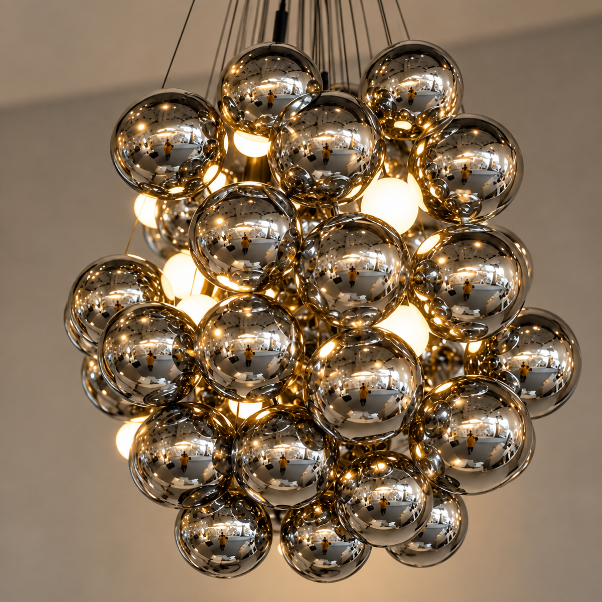 Modern Chrome Bubble Cluster Pendant Light – Adjustable Hanging Chandelier