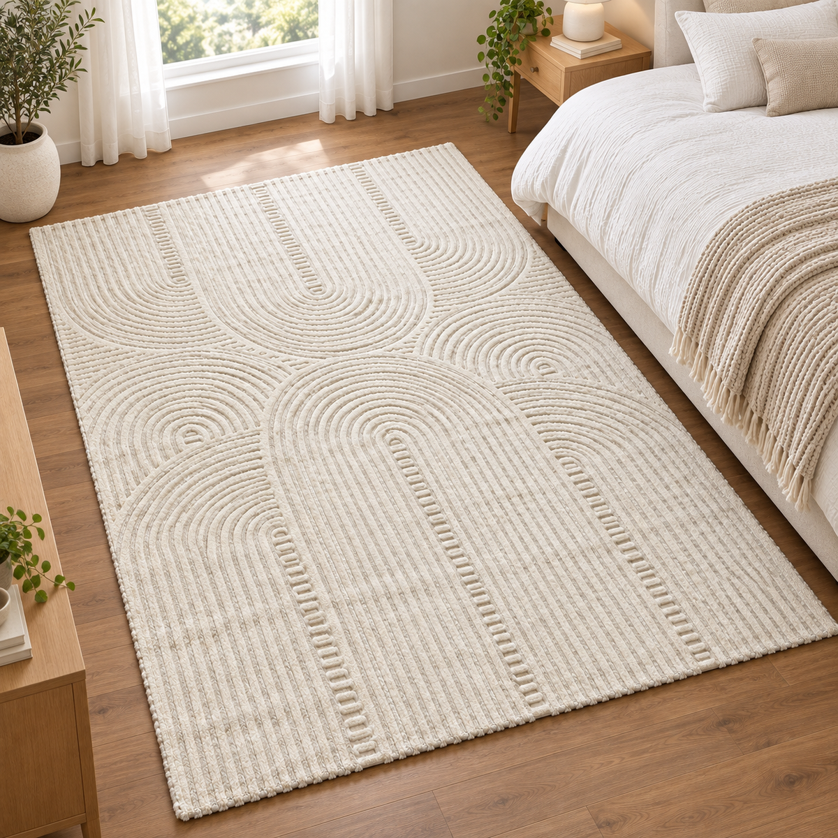 Ivory Textured Rug 150x230cm UAE | SHAGHAF HOME