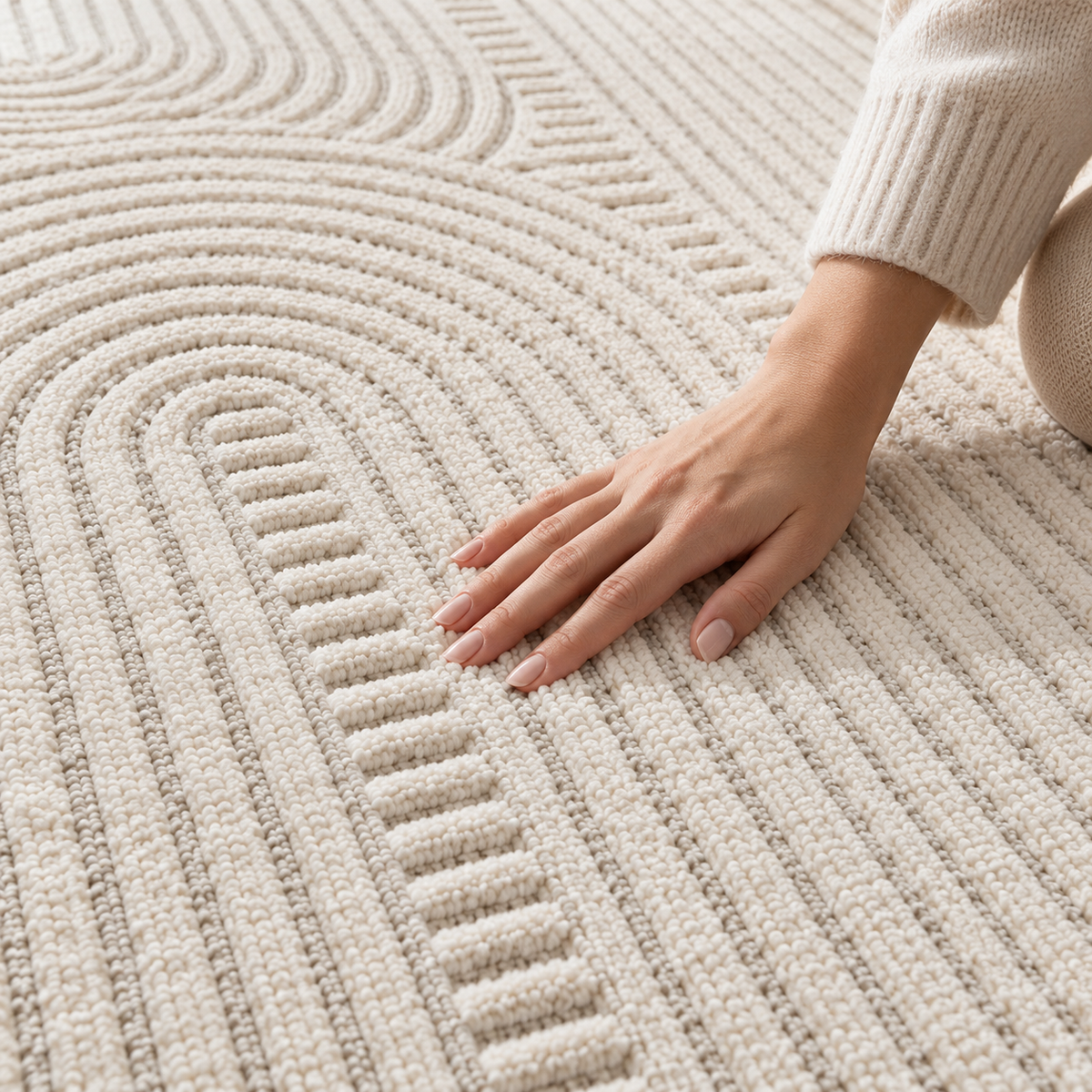 Ivory Textured Rug 150x230cm UAE | SHAGHAF HOME