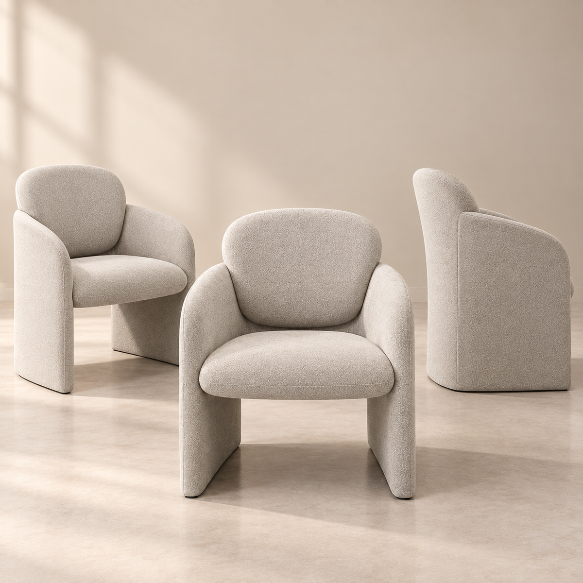 Modern Beige Upholstered Dining Armchair from SHAGHAF HOME.