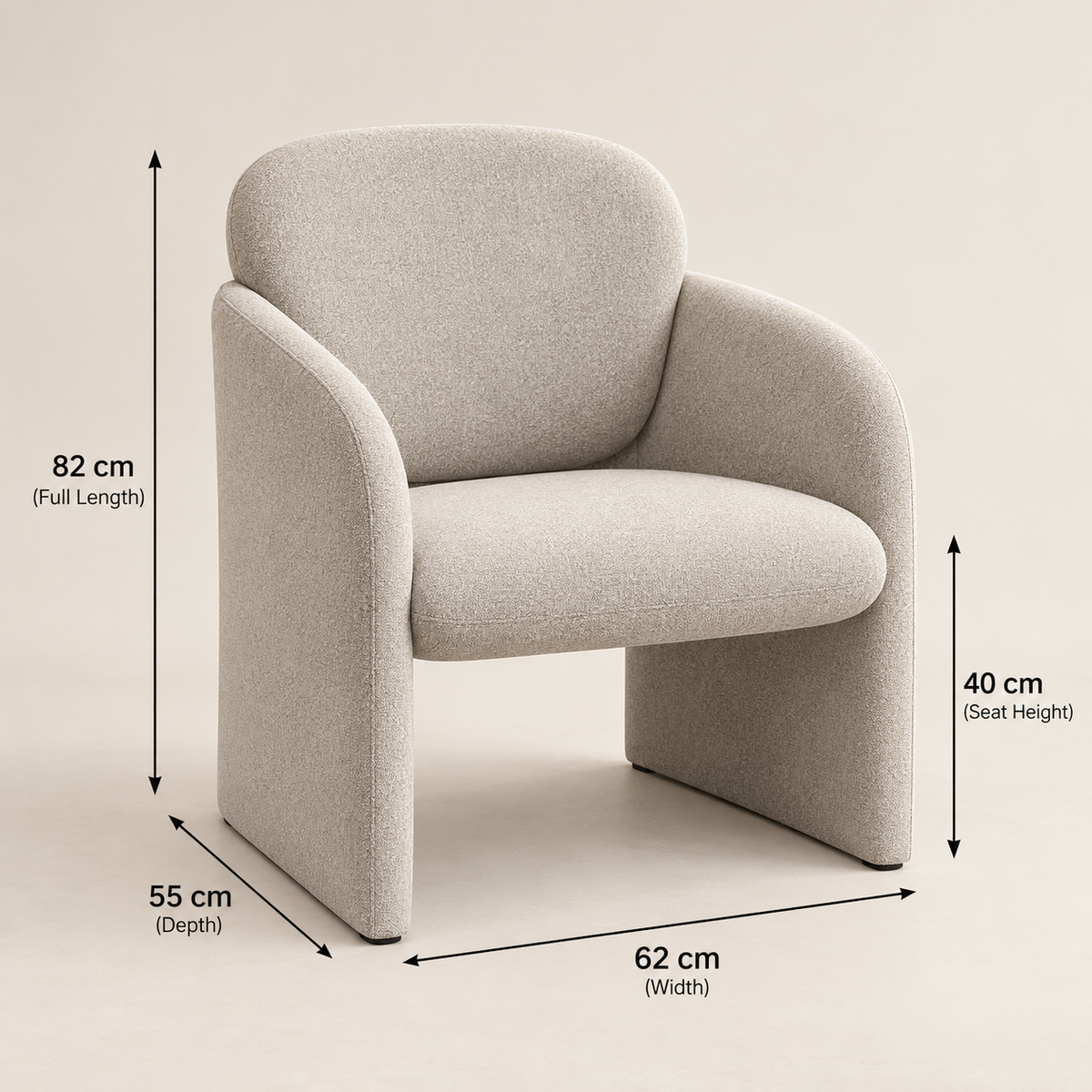 Modern Beige Upholstered Dining Armchair from SHAGHAF HOME.