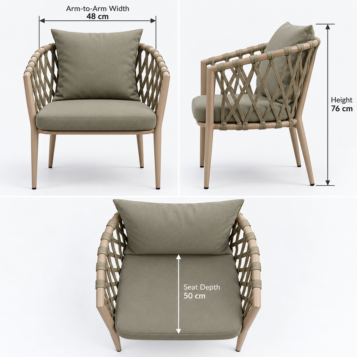 Olive Green Outdoor Rope Chair
