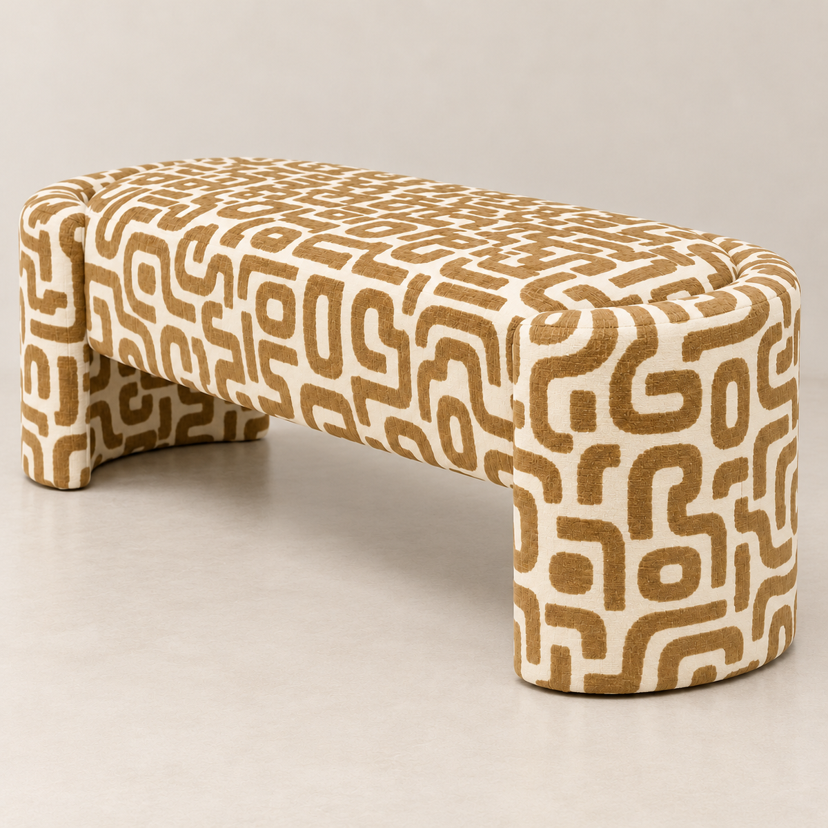 Olvara Geometric Upholstered Bench