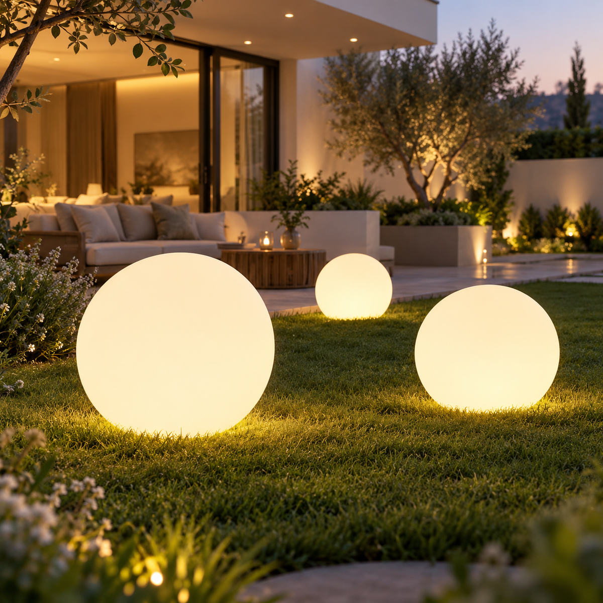 Rechargeable RGB Outdoor Floor Ball Lamp with Remote
