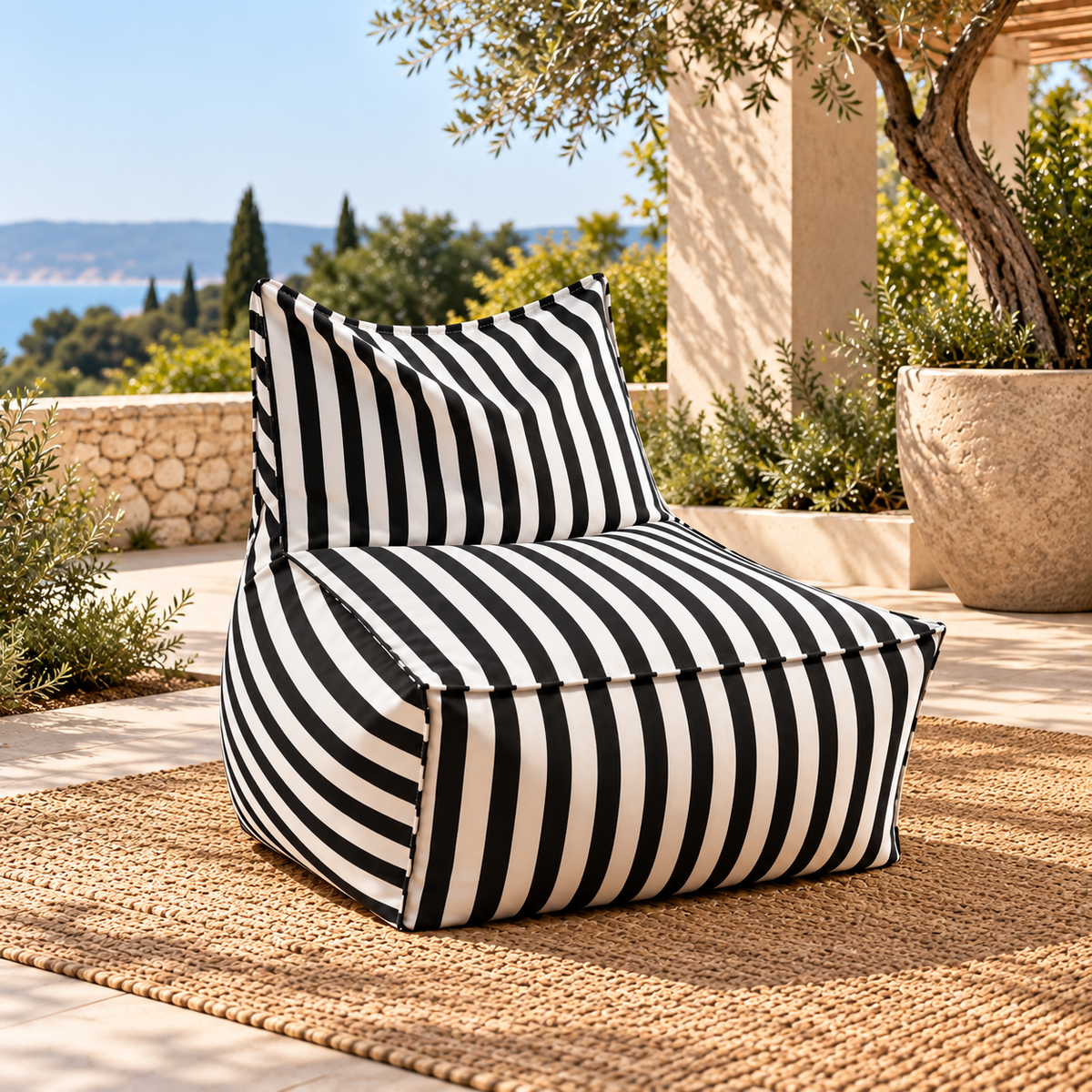 Riviera Stripe Outdoor Bean Bag Lounge Chair