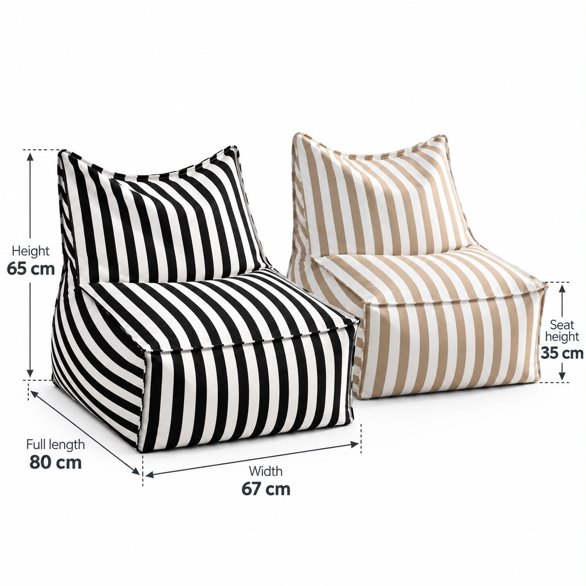 Riviera Stripe Outdoor Bean Bag Lounge Chair