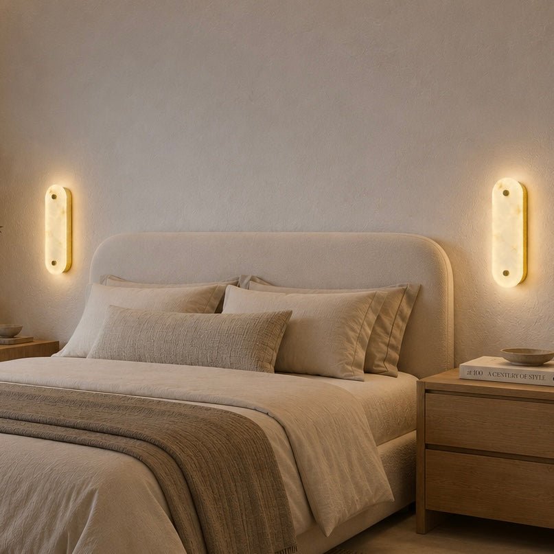 Alina Marble-Look Acrylic LED Wall Lamp – 50 cm - SHAGHAF HOME