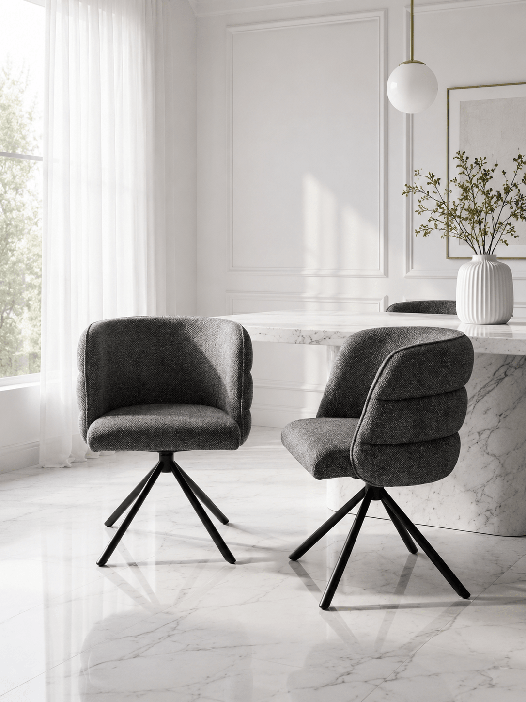 Arco Swivel Dining Chair - SHAGHAF HOME