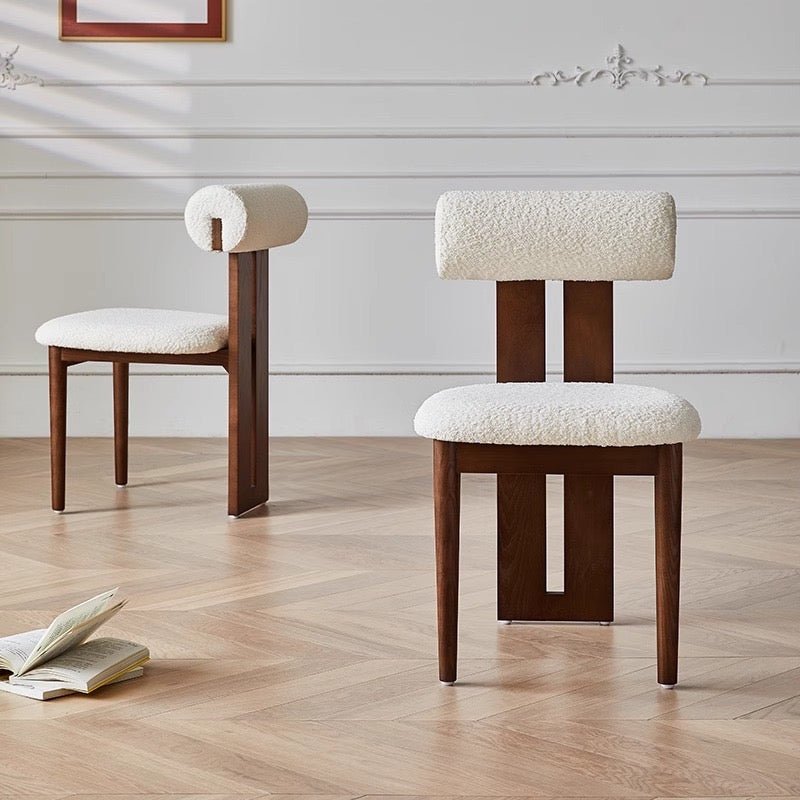 Arlo Bouclé Accent Chair – Solid Wood Frame - SHAGHAF HOME