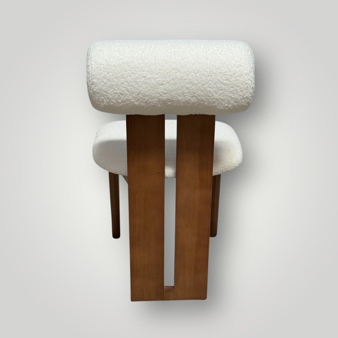Arlo Bouclé Accent Chair – Solid Wood Frame - SHAGHAF HOME