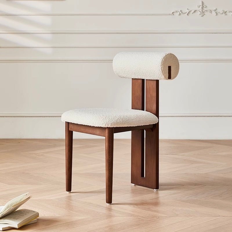Arlo Bouclé Accent Chair – Solid Wood Frame - SHAGHAF HOME