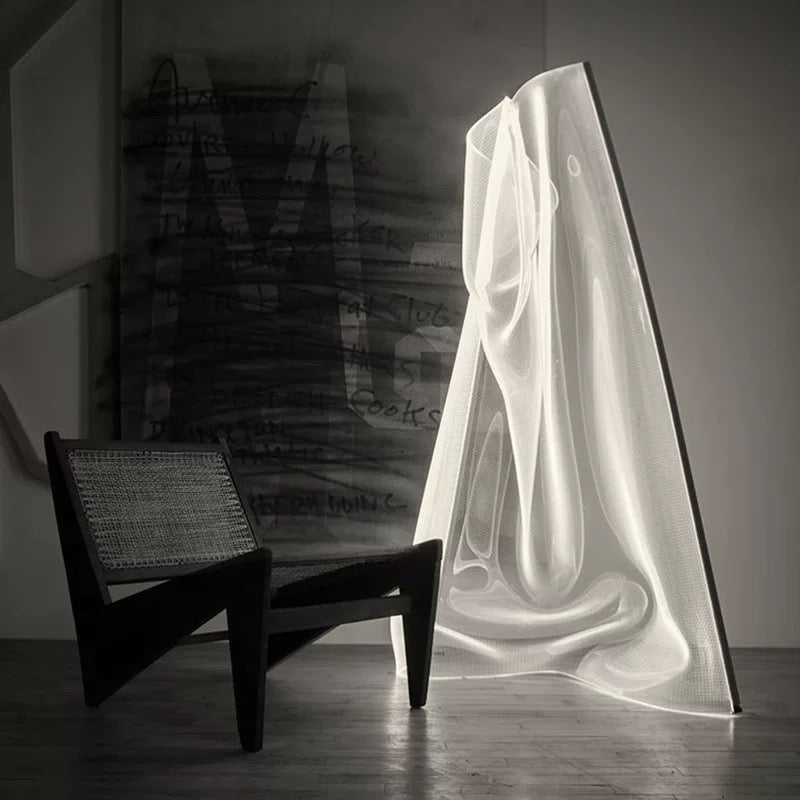 Art Post - modern Avant Silk - like Acrylic Floor Lamp - SHAGHAF HOME