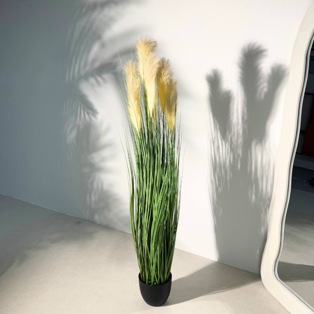 Artificial Pampas Grass – Tall Faux Decorative Plant for Elegant Interiors - SHAGHAF HOME