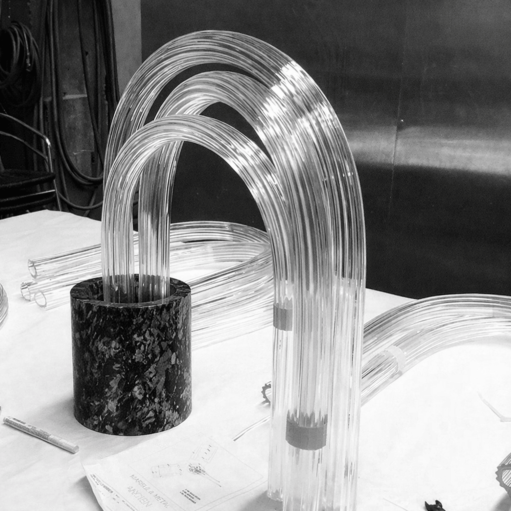 Aurora Arch Glass Table Lamp with Natural Marble Base – Modern LED Designer Accent Light - SHAGHAF HOME