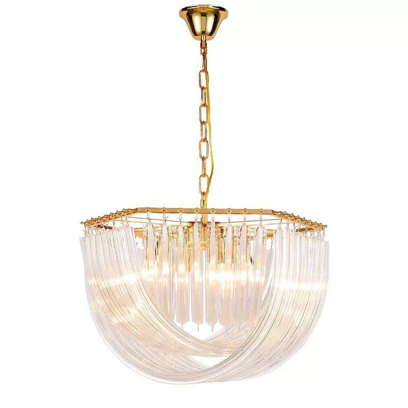 Aurora Crystal Drape Chandelier – Gold Finish - SHAGHAF HOME
