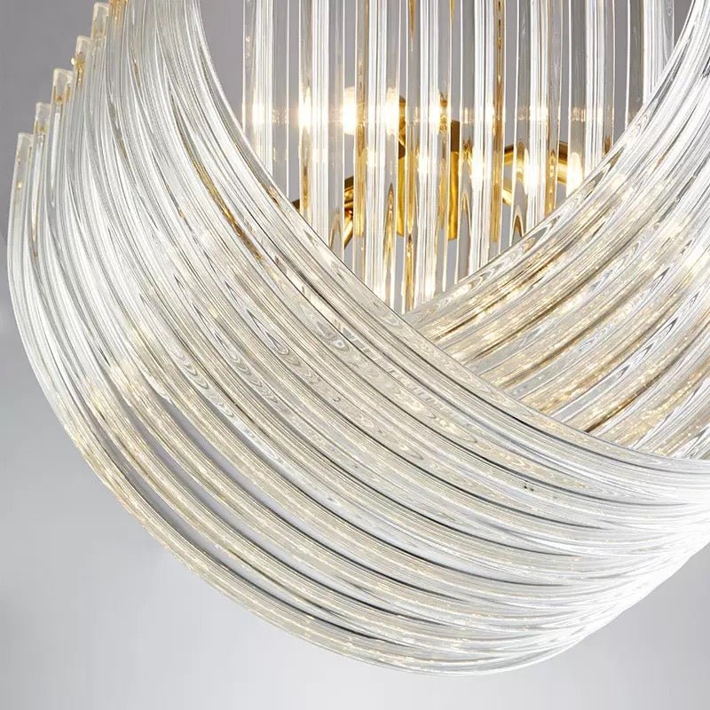 Aurora Crystal Drape Chandelier – Gold Finish - SHAGHAF HOME