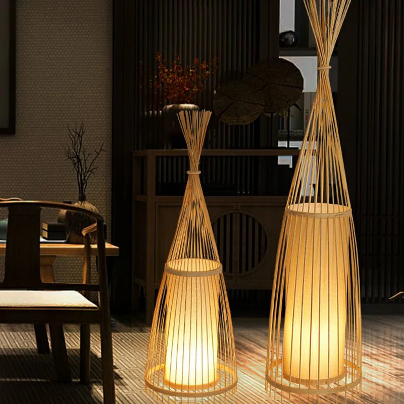Bamboo Tapered Floor Light - SHAGHAF HOME