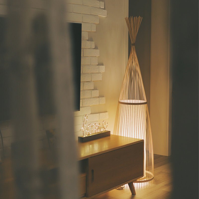Bamboo Tapered Floor Light - SHAGHAF HOME