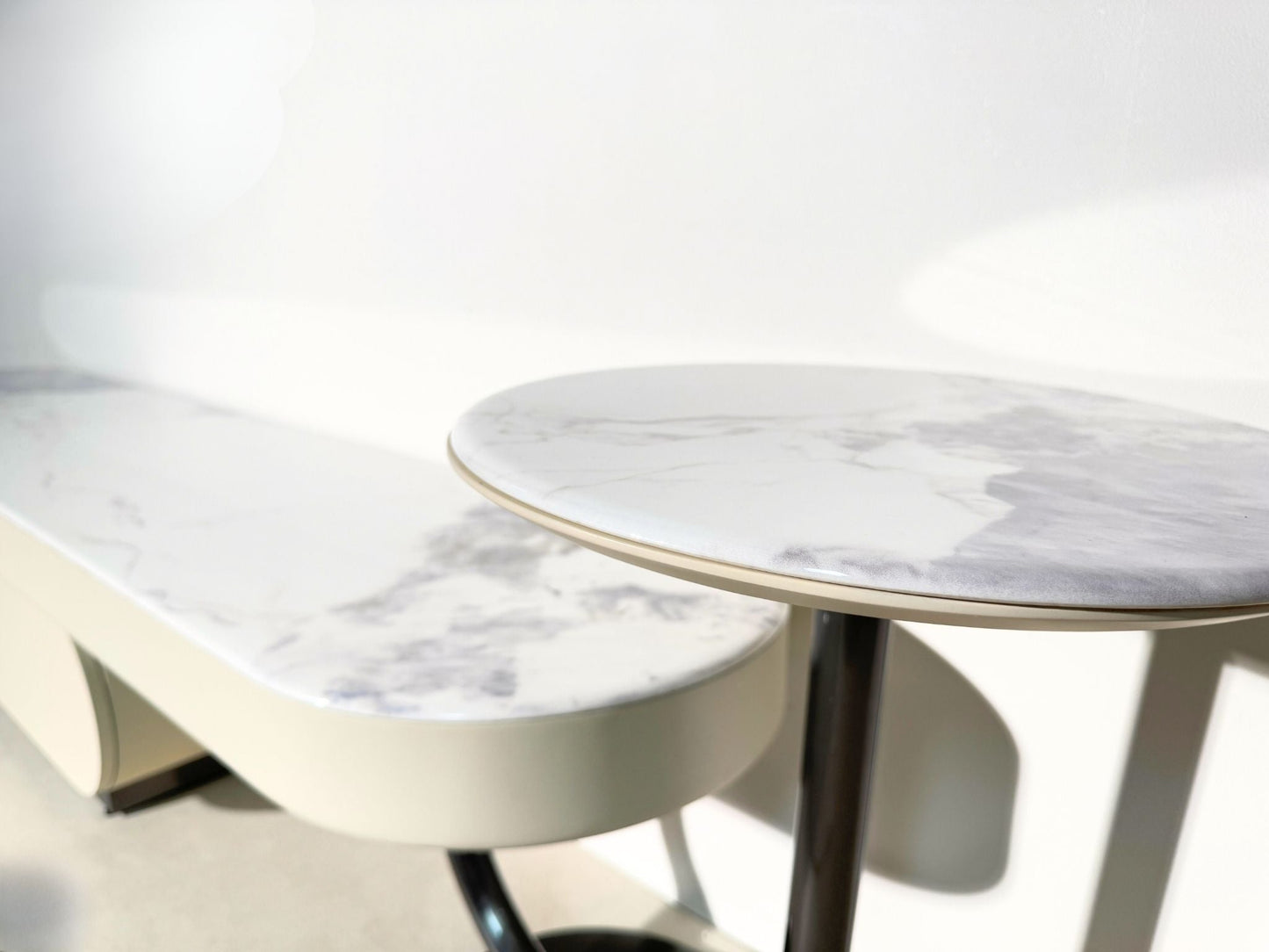 Belato Table Set – TV Table & Coffee Table with Modern Marble Finish - SHAGHAF HOME