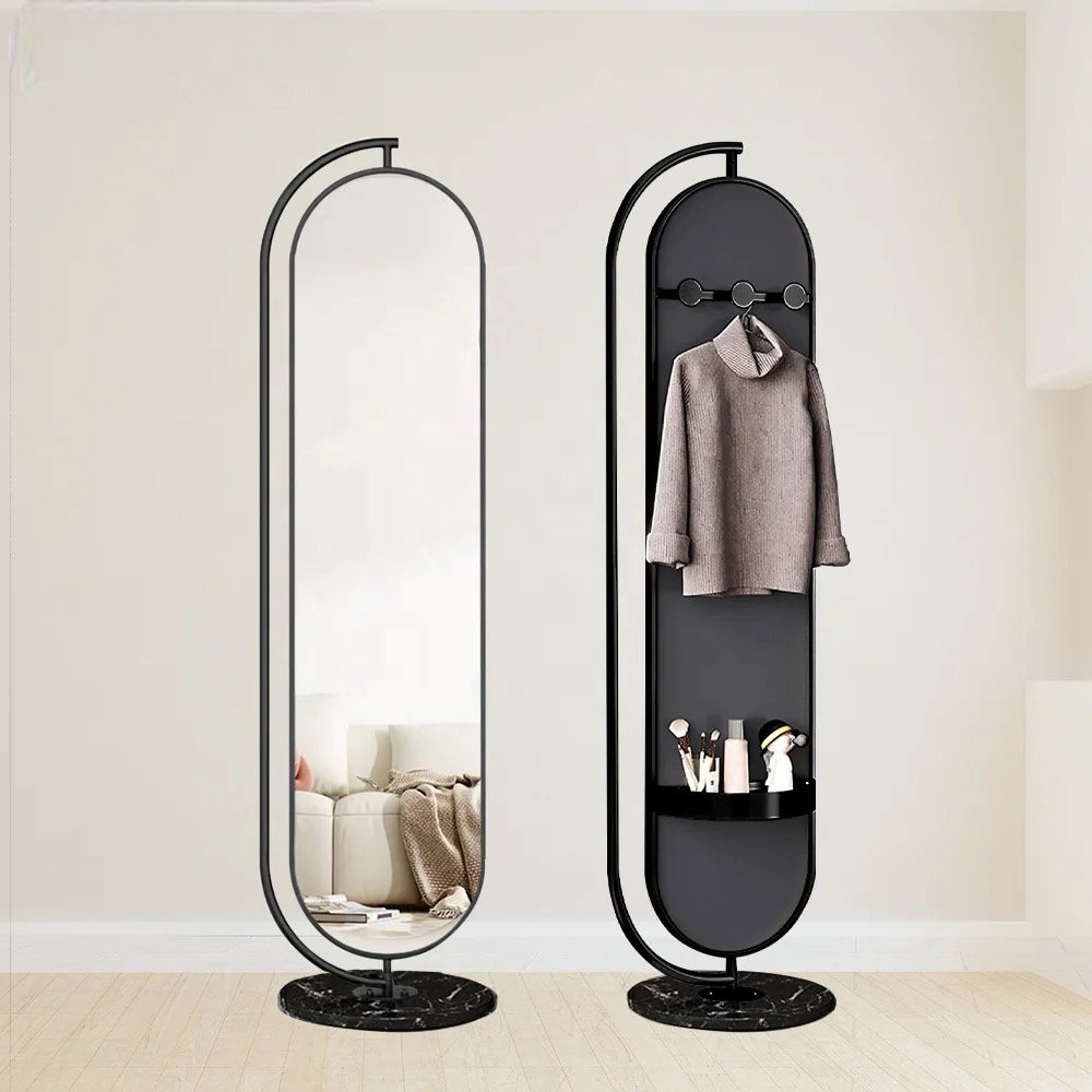 Rotatable Mirror Image Black frame Oval floor hanger and rotatable Mirror – SHAGHAF HOME