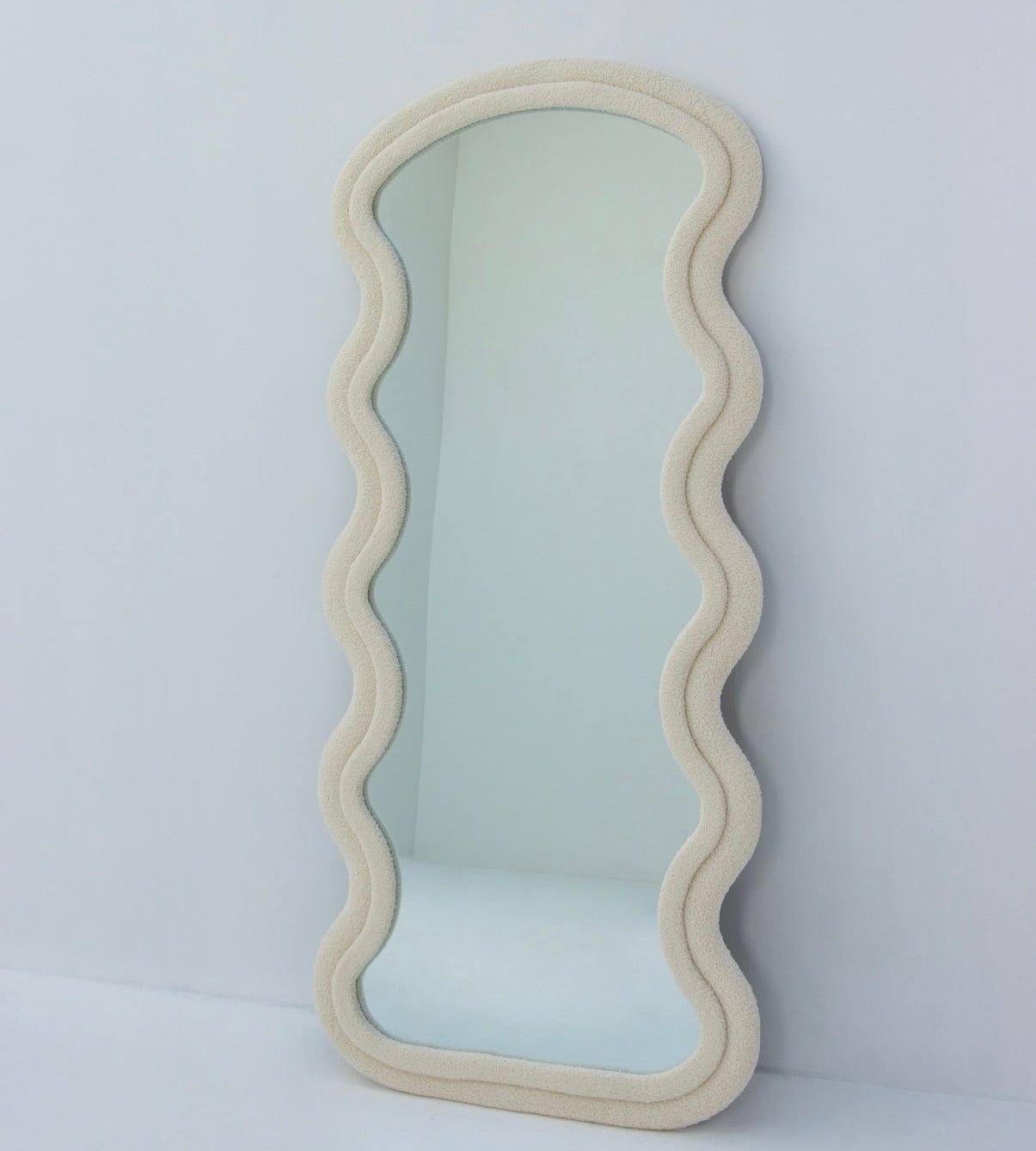 Bouclé Wavy Full Length Mirror - SHAGHAF HOME