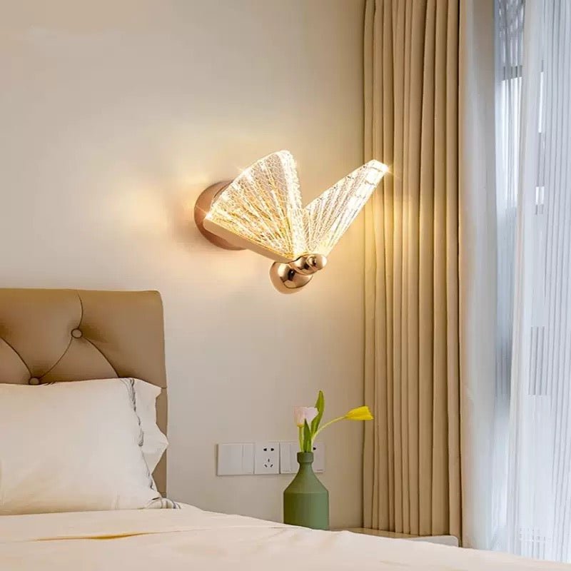 Butterfly Crystal Glow Wall Lamp – Modern Luxury LED Sconce - SHAGHAF HOME