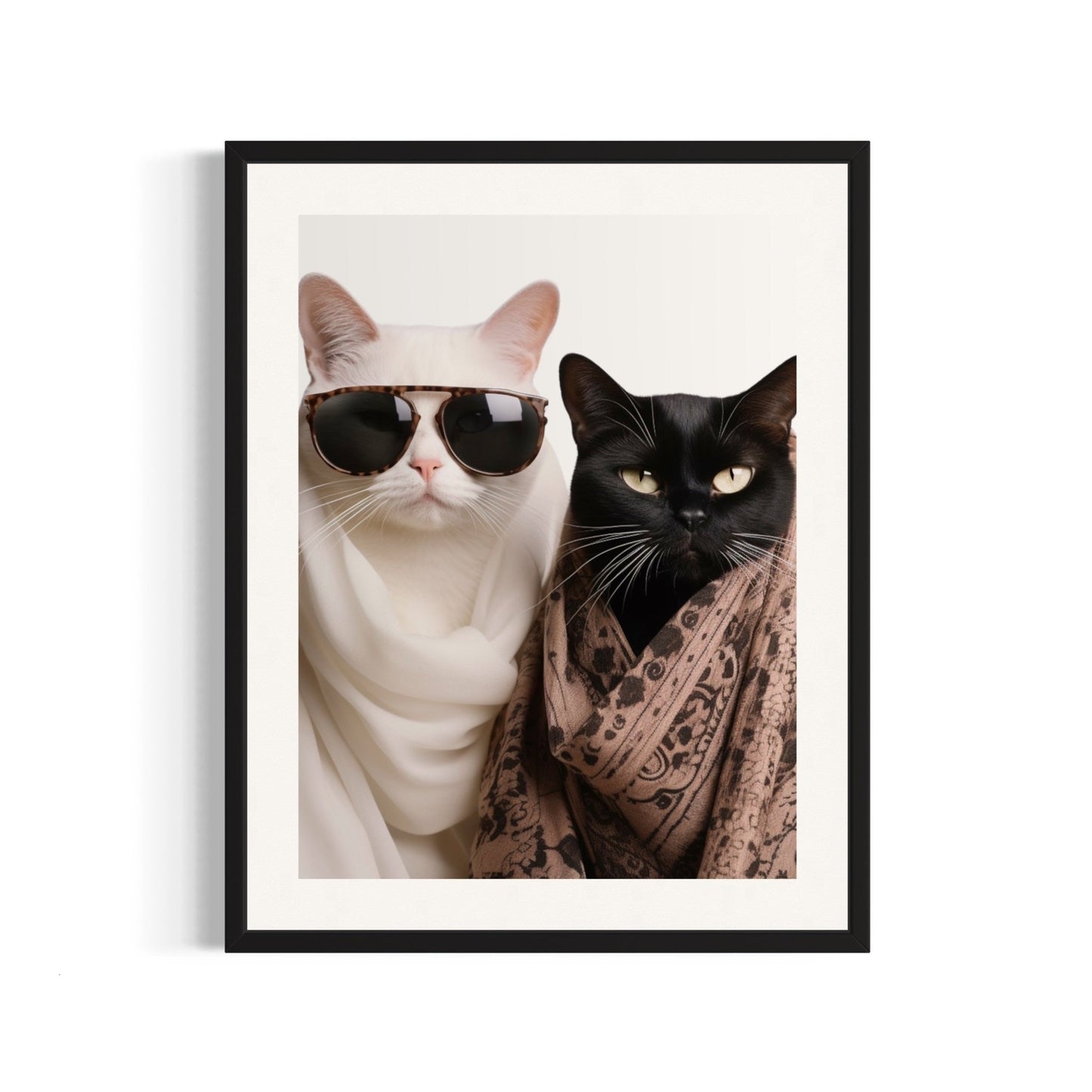 Chic Feline Duo in Traditional Elegance - SHAGHAF HOME