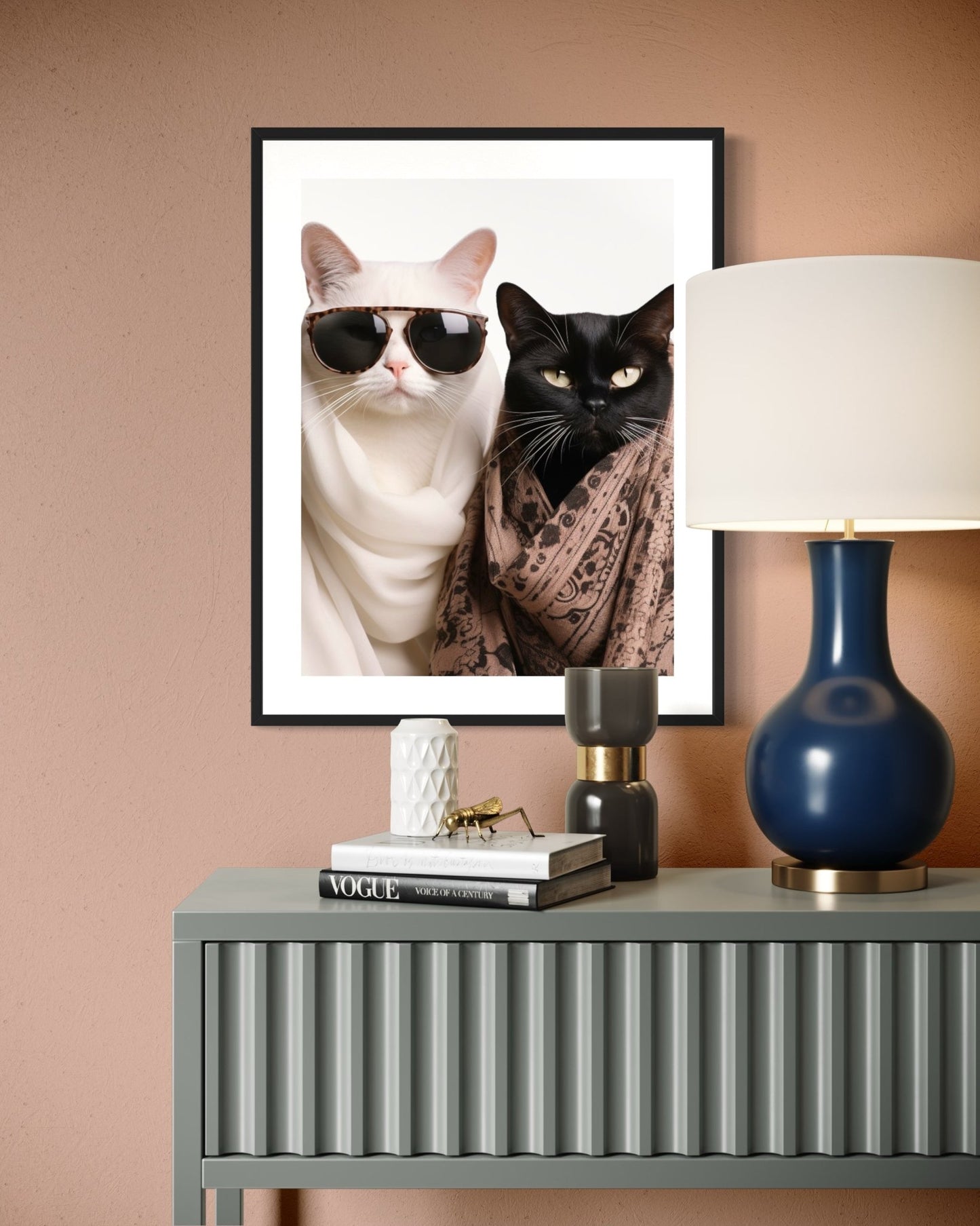 Chic Feline Duo in Traditional Elegance - SHAGHAF HOME