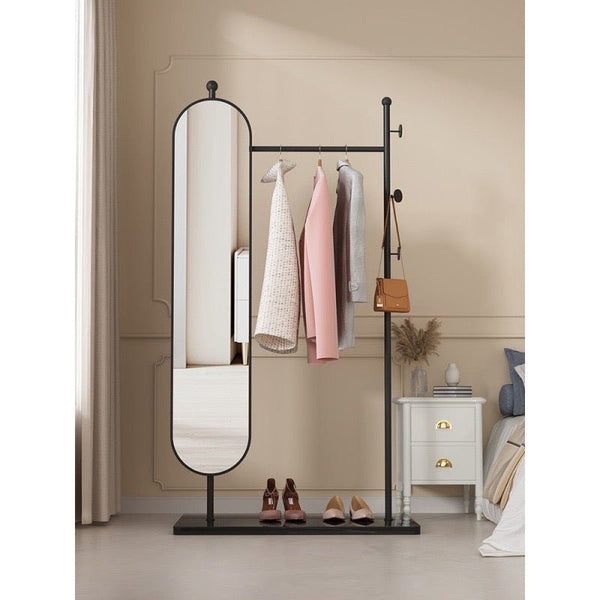 Mirror Side Rack Clothes rack with oval full length Mirror – SHAGHAF HOME