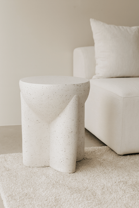 Contemporary Magnesium Mud accent Side Table - SHAGHAF HOME