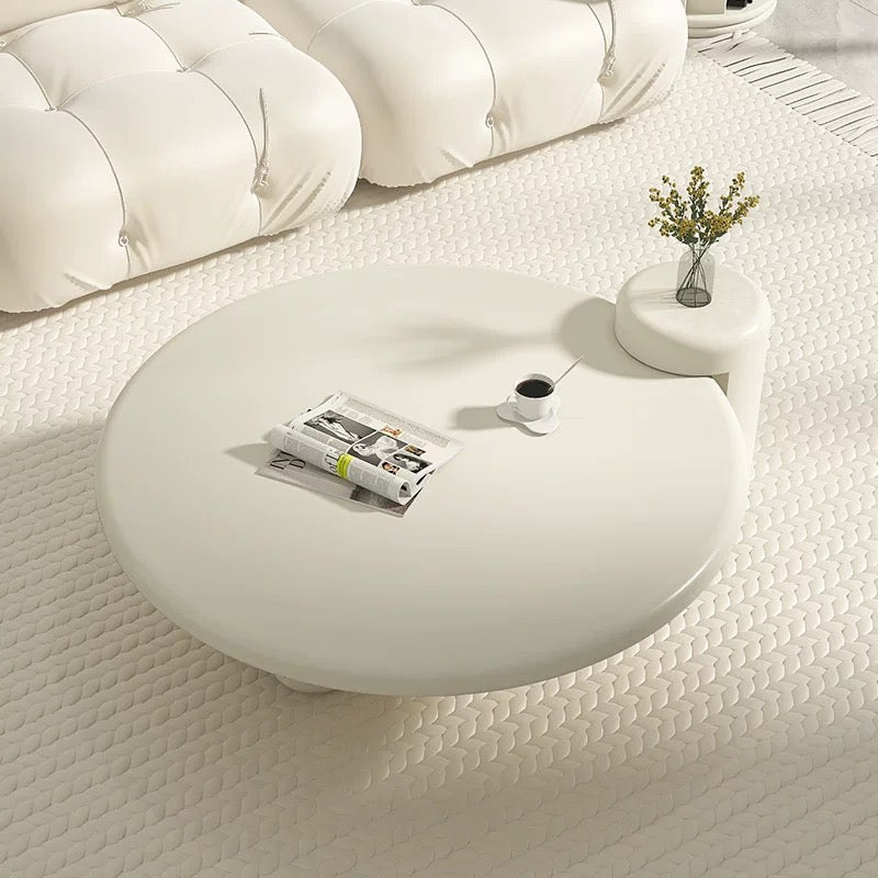 Cream Modern Designer Coffee Table with ambient light - SHAGHAF HOME
