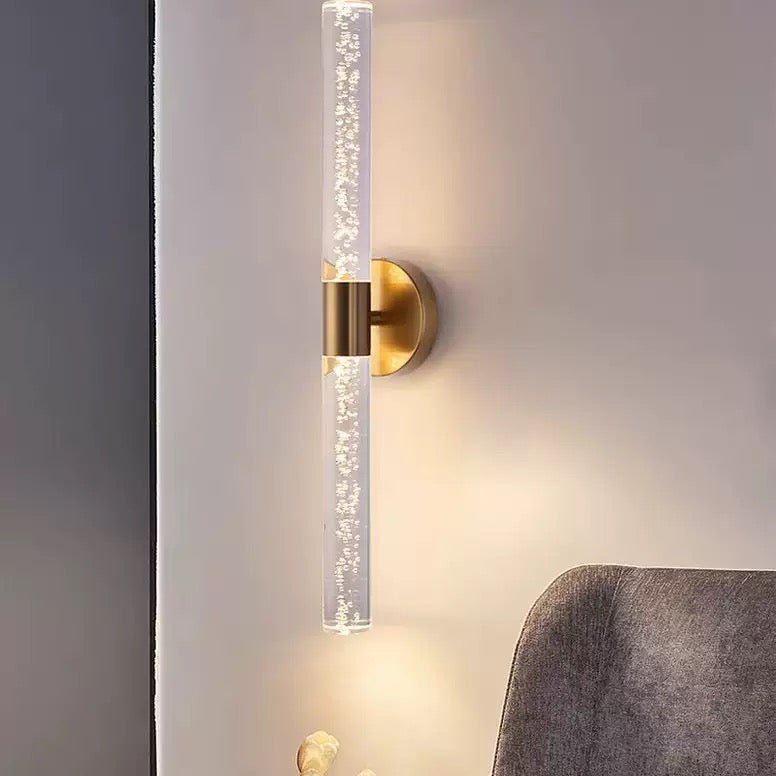 Crystal Glow Wall Light – Modern Gold Acrylic LED Sconce - SHAGHAF HOME