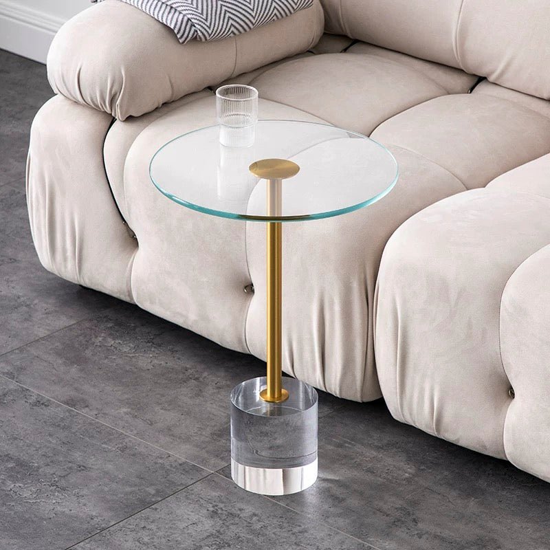 Crystal Luxe Side Table – Modern Acrylic and Gold Accent Design - SHAGHAF HOME