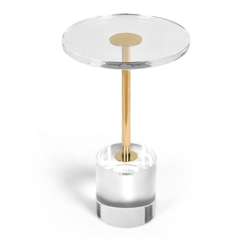 Crystal Luxe Side Table – Modern Acrylic and Gold Accent Design - SHAGHAF HOME