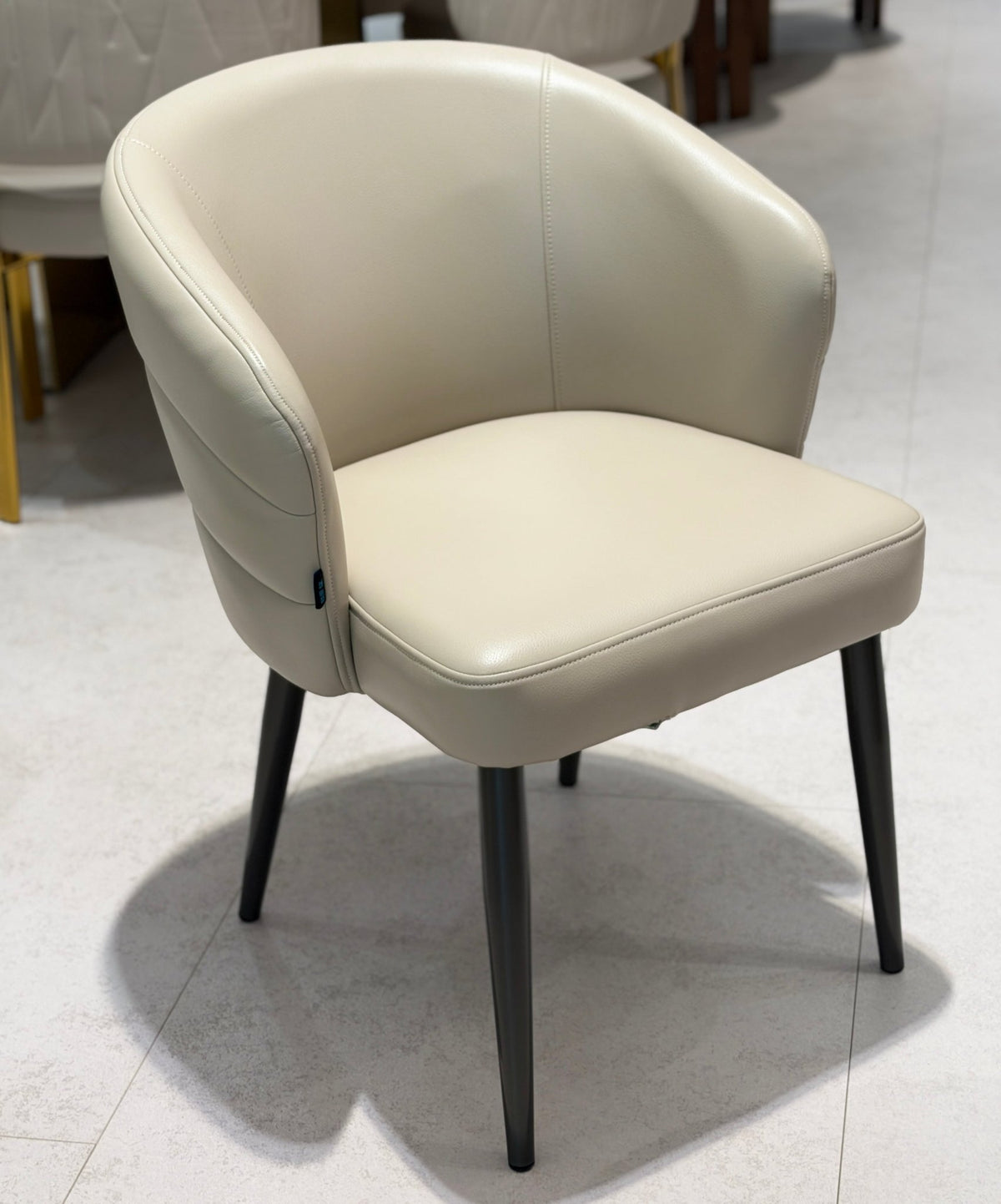Curve Dining Chair – Upholstered Artificial Leather with Metal Legs - SHAGHAF HOME