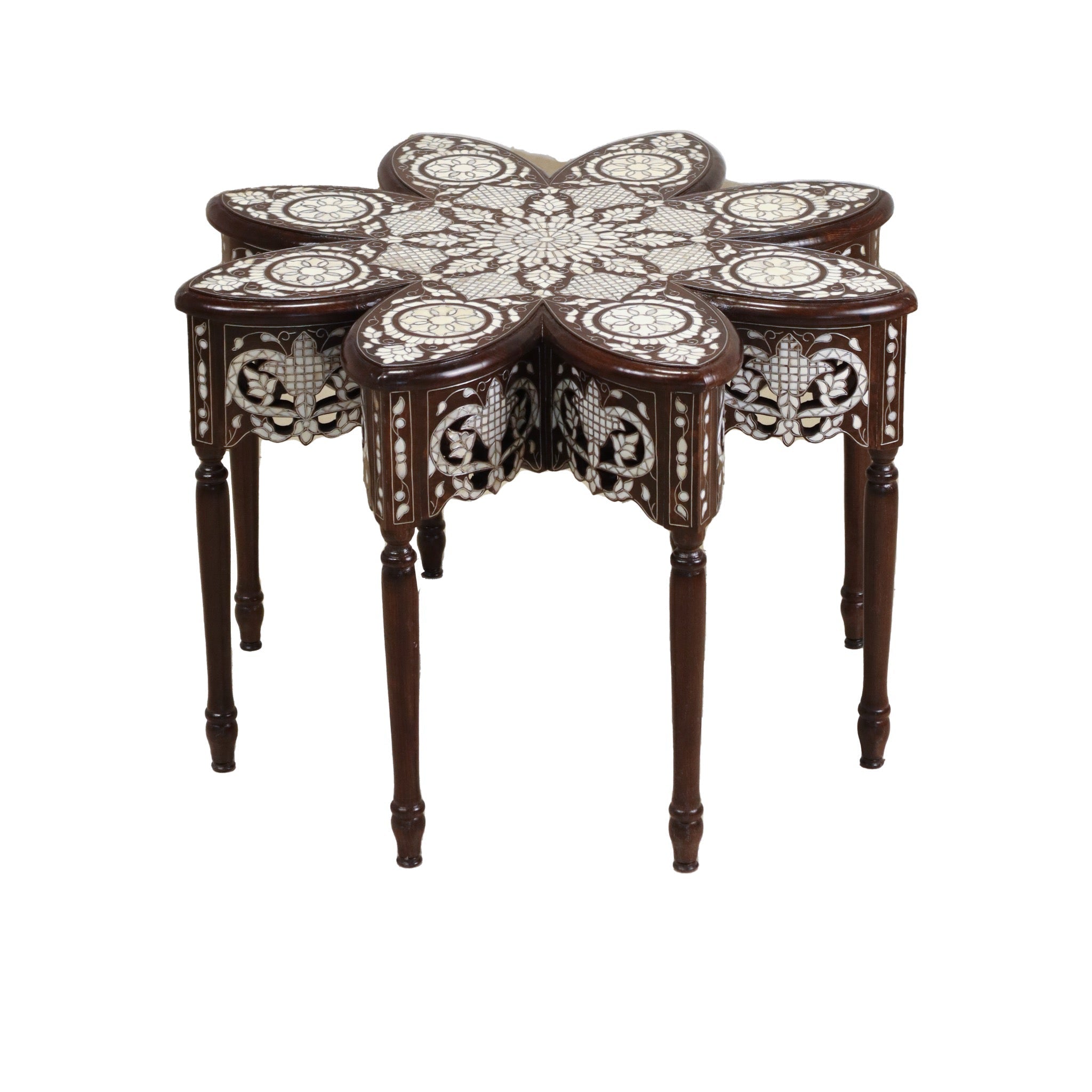 Damascus 9 - Piece Coffee Table Set - Octagonal Mother of Pearl - SHAGHAF HOME