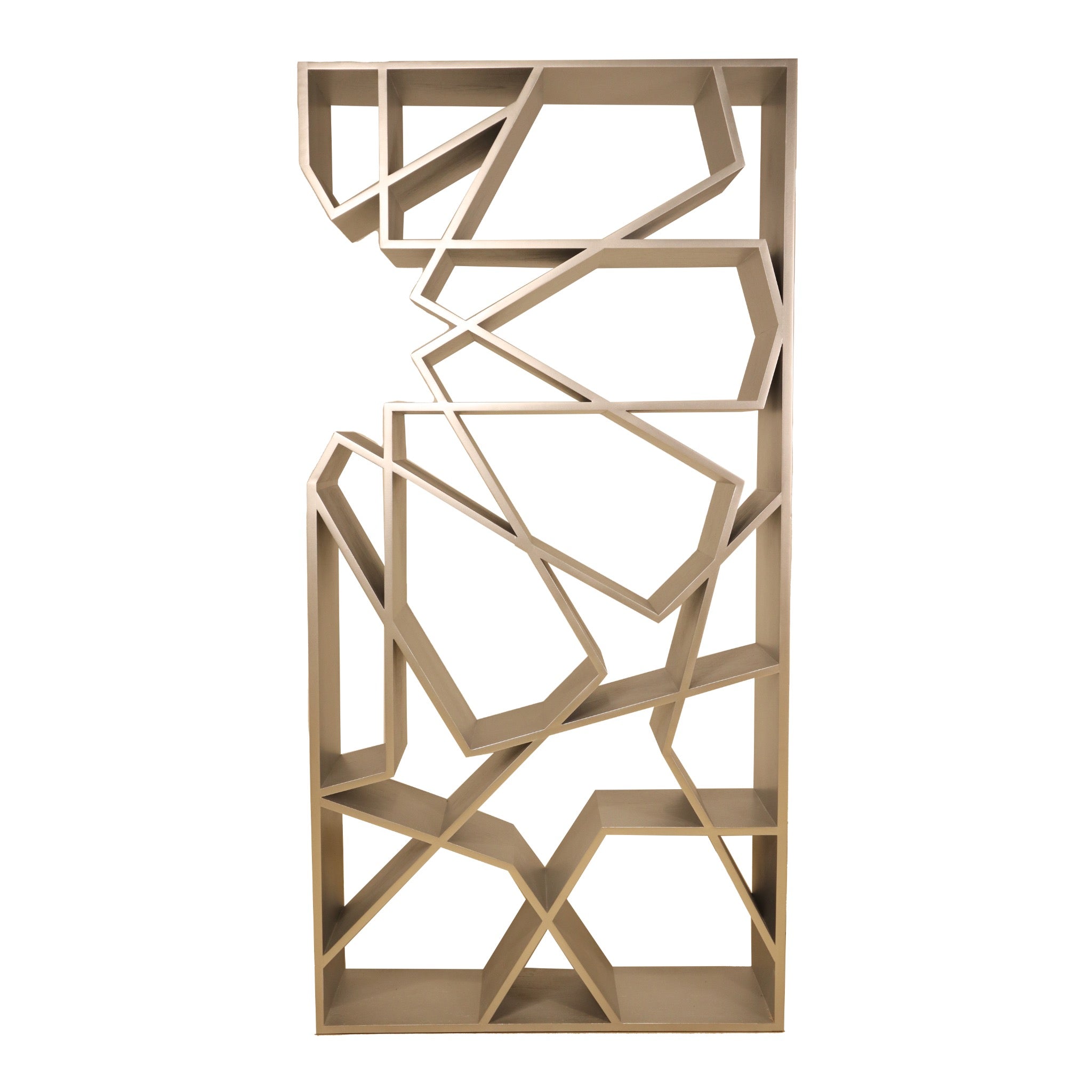 Damascus Hand - Carved Walnut Bookshelf - Star Motif - SHAGHAF HOME