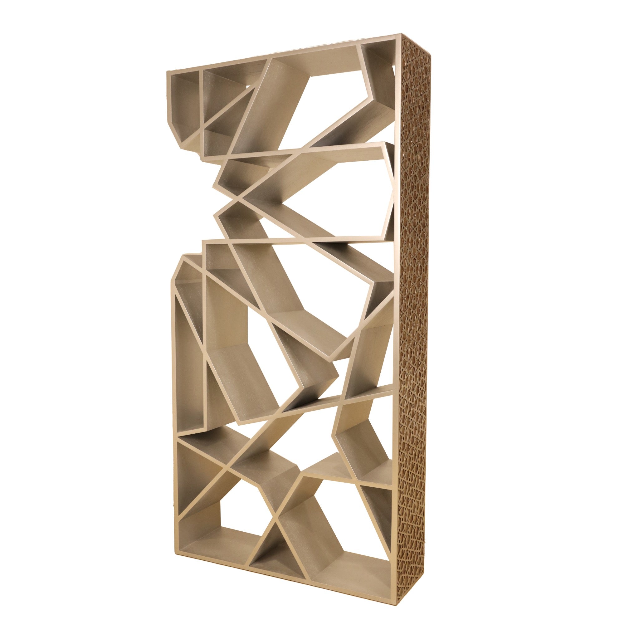 Damascus Hand - Carved Walnut Bookshelf - Star Motif - SHAGHAF HOME