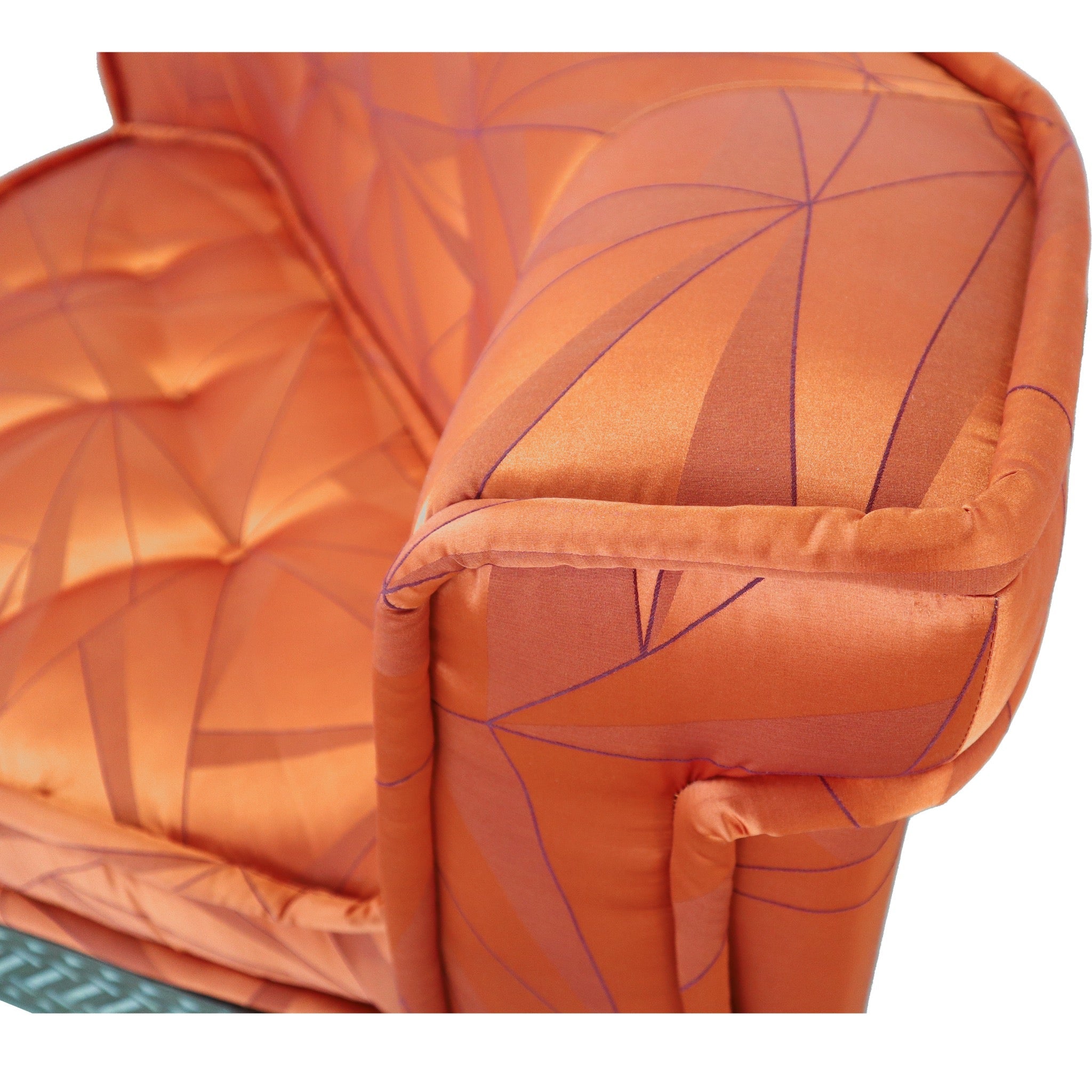 Damascus Majlis Corner Sofa with Mother of Pearl Base - Orange - SHAGHAF HOME