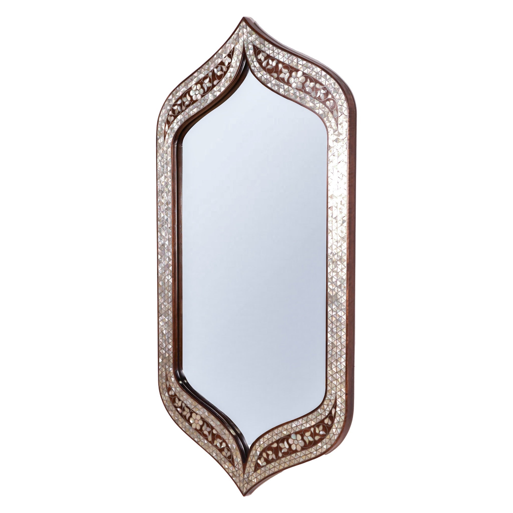 Damascus Mother of Pearl Mirror - Small Elongated Design - SHAGHAF HOME