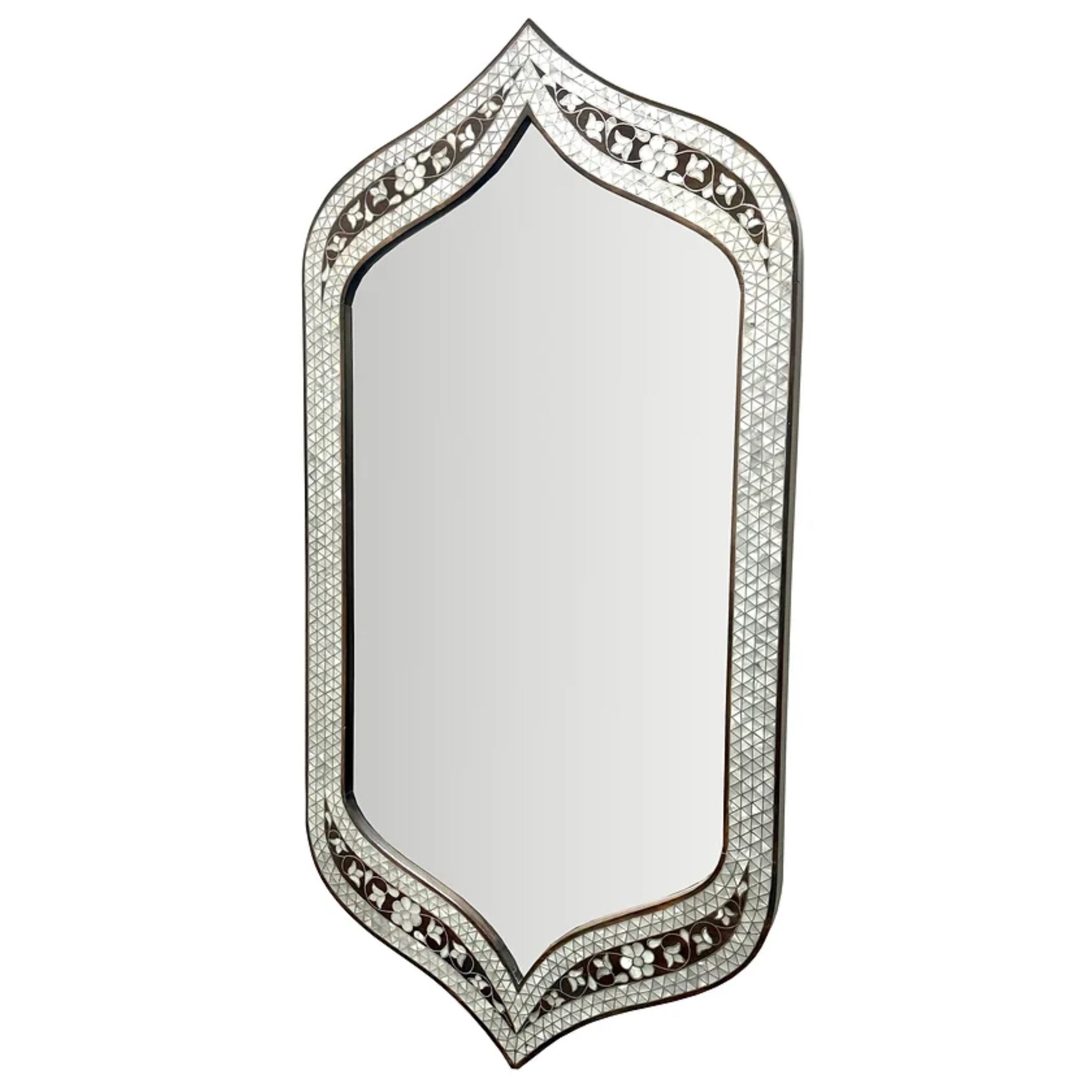 Damascus Mother of Pearl Mirror - Small Elongated Design - SHAGHAF HOME