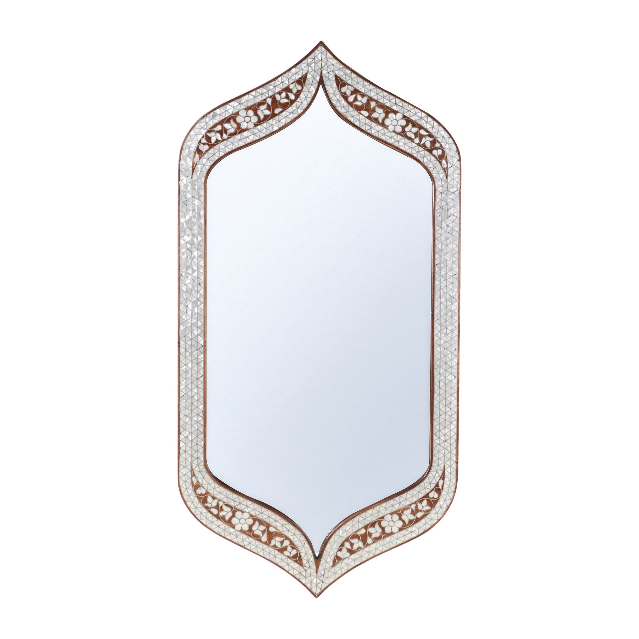 Damascus Mother of Pearl Mirror - Small Elongated Design - SHAGHAF HOME