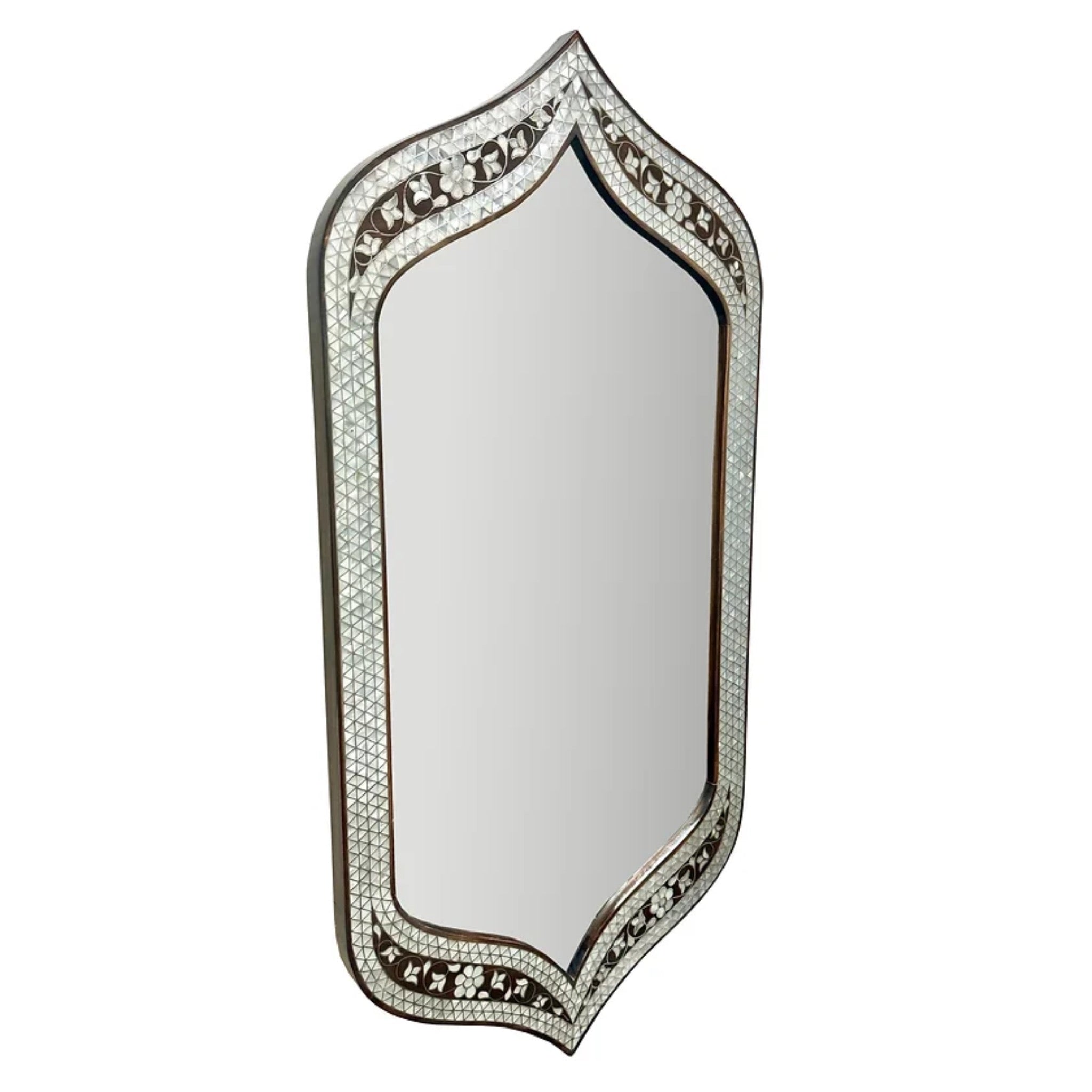Damascus Mother of Pearl Mirror - Small Elongated Design - SHAGHAF HOME