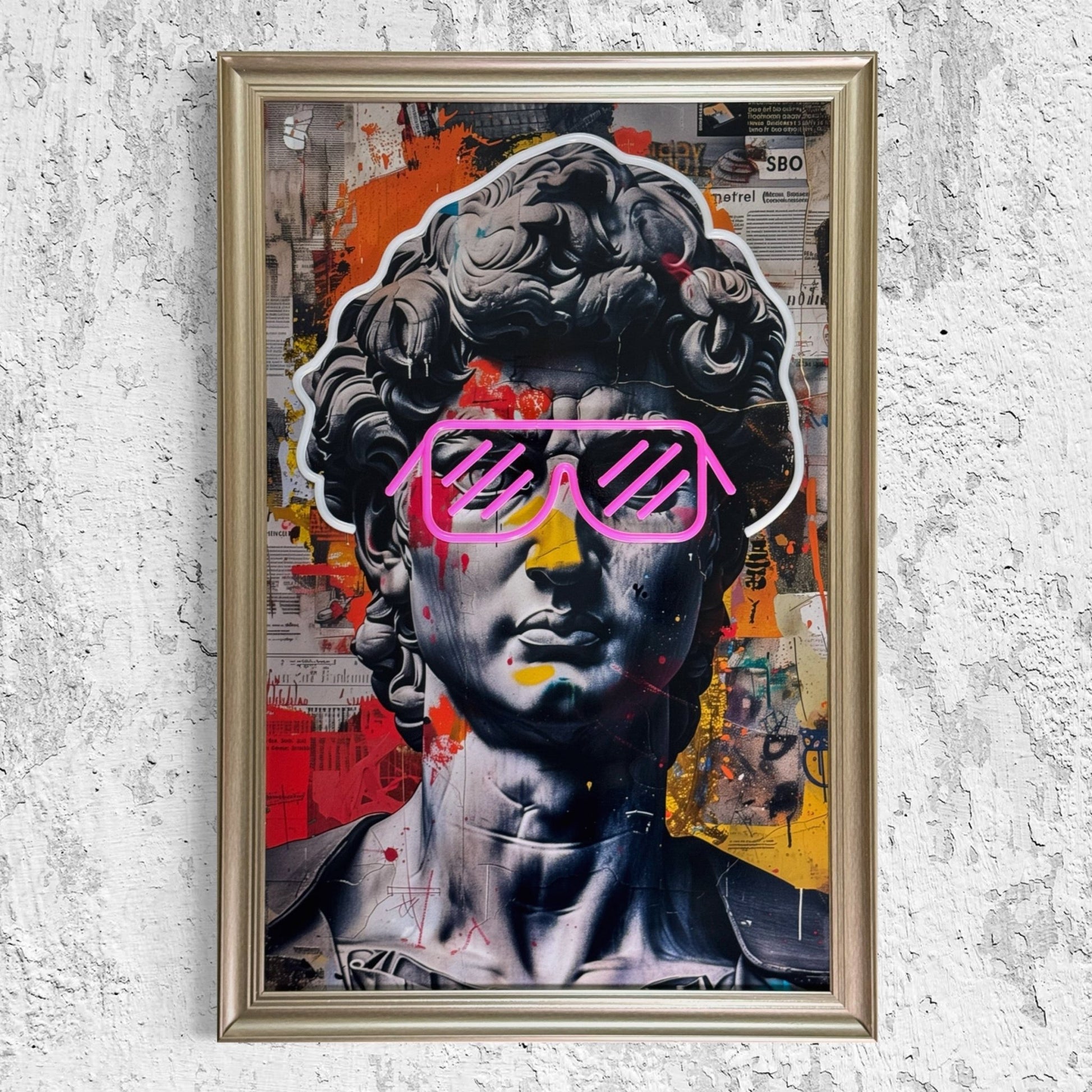 David Gets Lit – Neon Renaissance (60x90 cm) - SHAGHAF HOME